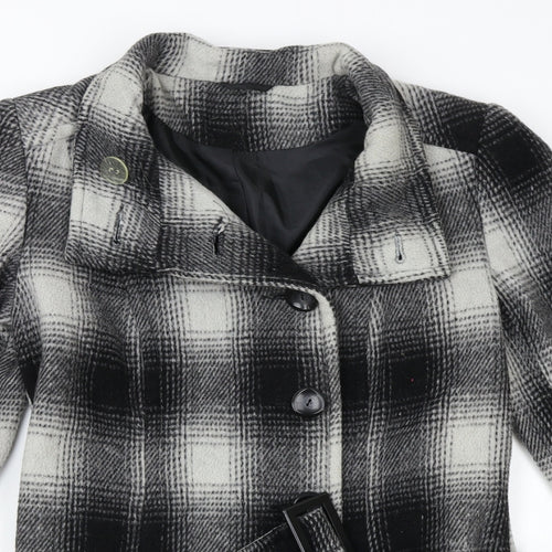 South Womens Multicoloured Check  Jacket Coat Size 8