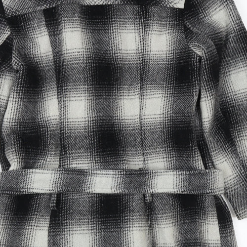South Womens Multicoloured Check  Jacket Coat Size 8