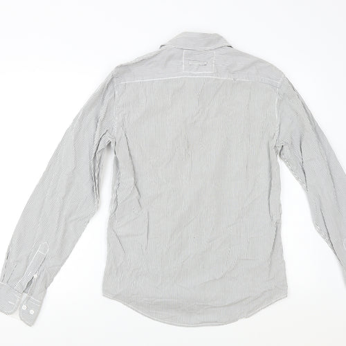FNDM Mens Grey Striped   Button-Up Size S