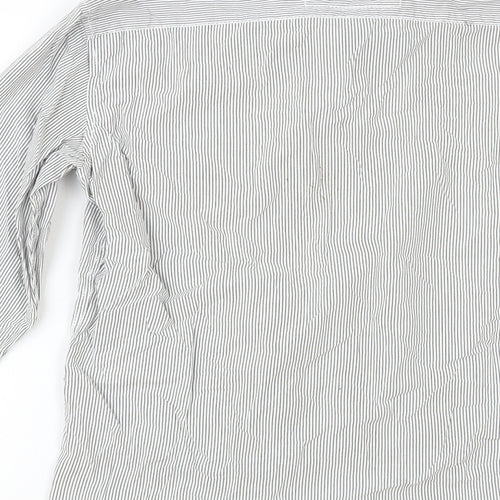 FNDM Mens Grey Striped   Button-Up Size S