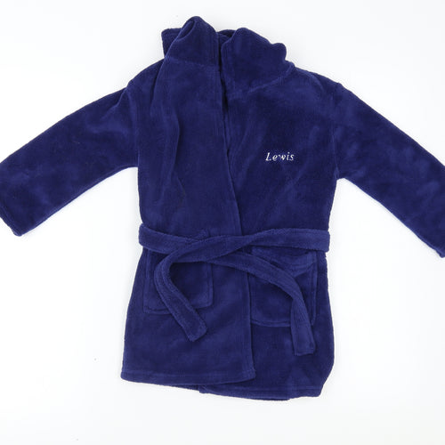 Preworn Boys Blue Solid   Robe Size 5-6 Years  - Lewis