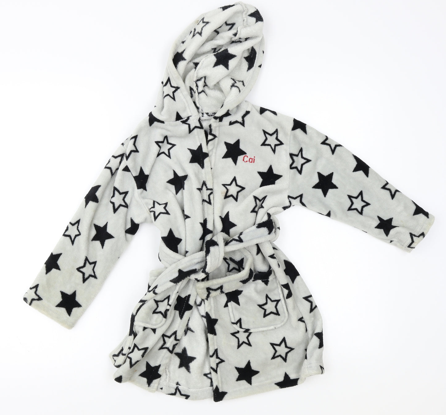 Preworn Boys Green Geometric   Robe Size 5 Years