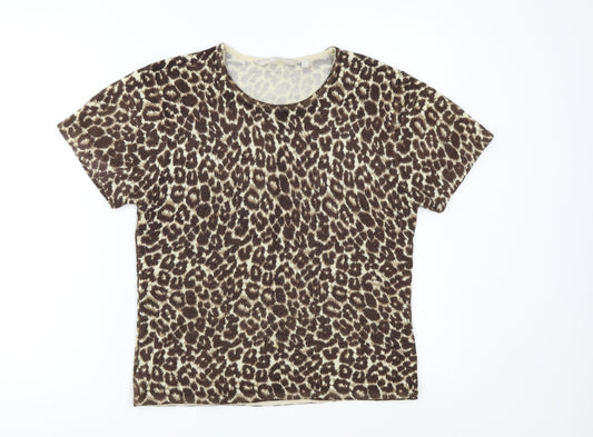 Front view of Elisabeth Scott women’s multicoloured animal print basic blouse, size M