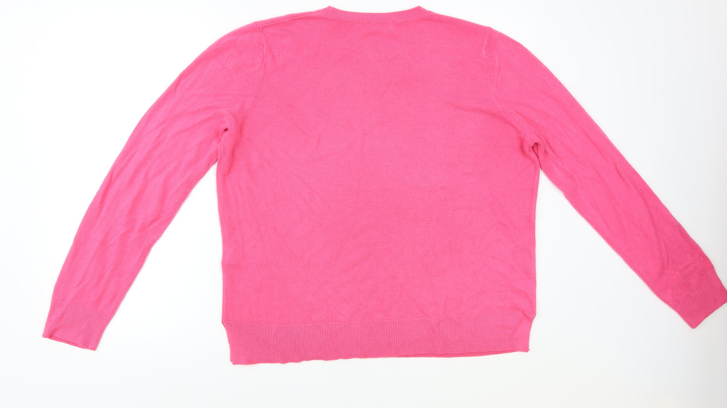M&S Womens Pink   Pullover Jumper Size 16