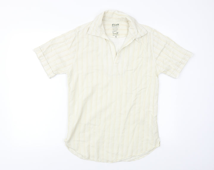 Denim 73 Mens Beige Polka Dot   Button-Up Size S