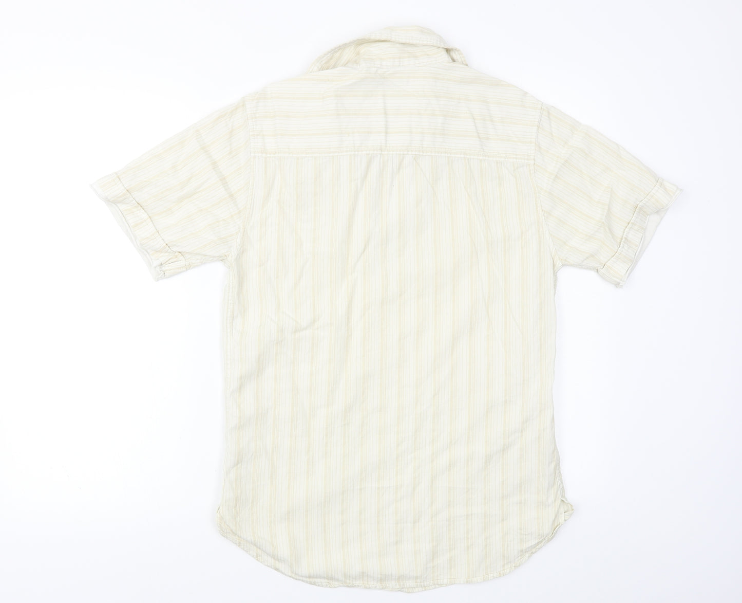 Denim 73 Mens Beige Polka Dot   Button-Up Size S