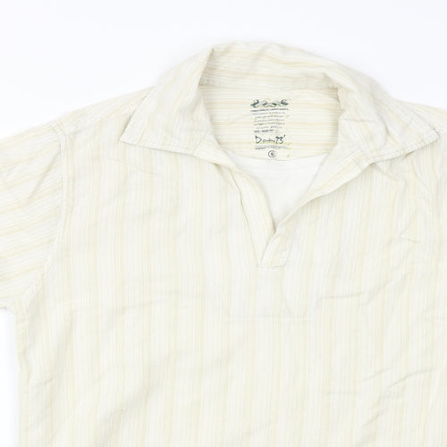 Denim 73 Mens Beige Polka Dot   Button-Up Size S