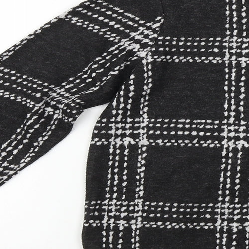 NEXT Womens Black Check  Pullover Jumper Size 8