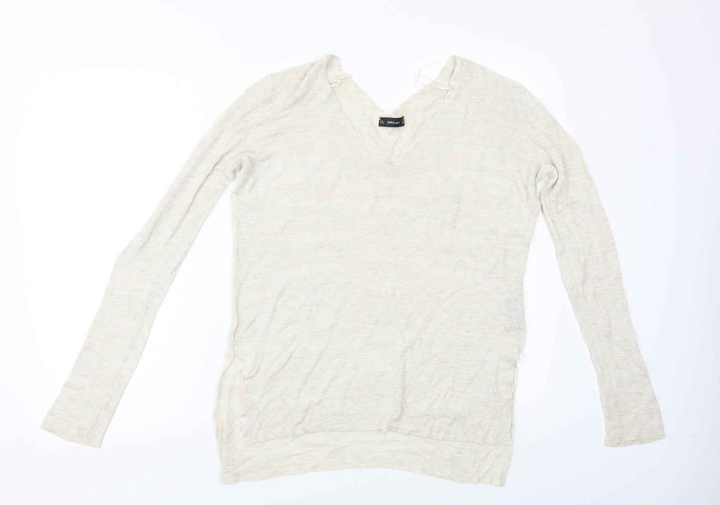 Zara Womens Beige   Pullover Jumper Size M