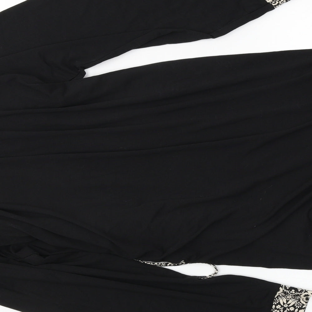 George Womens Black Solid  Kimono Gown Size 12
