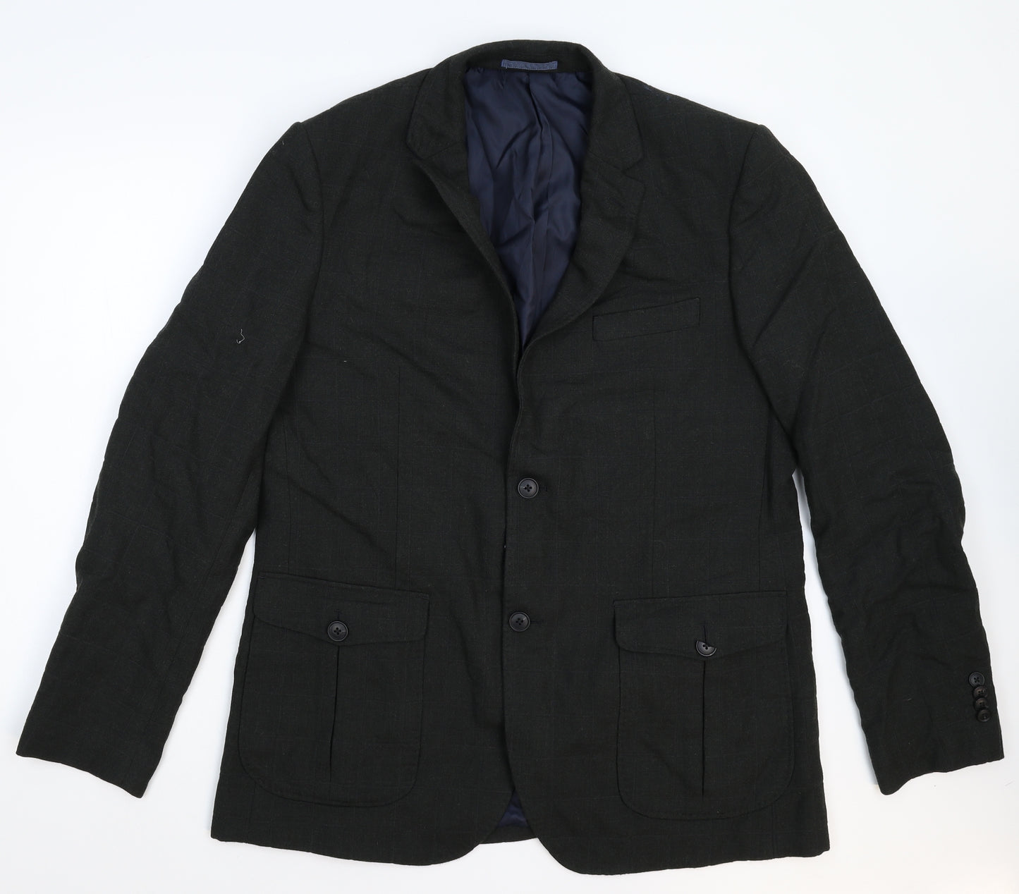 Marks and Spencer Mens Black Check  Jacket Suit Jacket Size 44