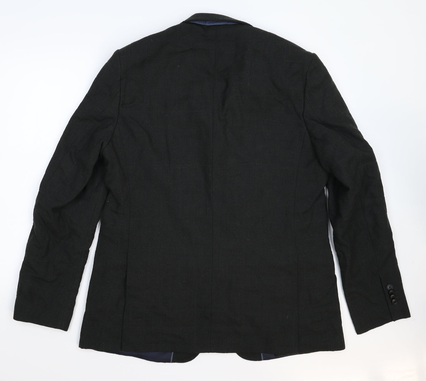 Marks and Spencer Mens Black Check  Jacket Suit Jacket Size 44