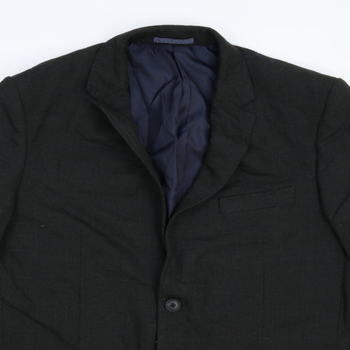 Marks and Spencer Mens Black Check  Jacket Suit Jacket Size 44