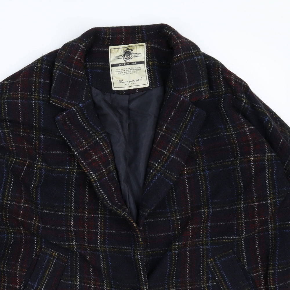 New Look Womens Blue Check  Jacket Blazer Size 12
