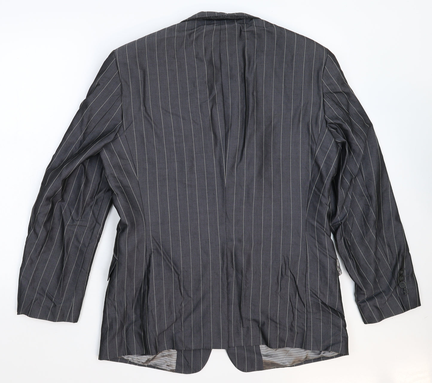Ben Sherman Mens Grey Striped  Jacket Suit Jacket Size 40