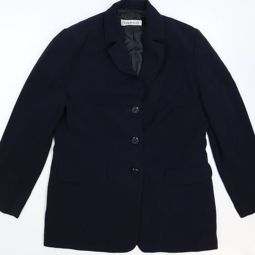 Bianca Womens Blue   Jacket Suit Jacket Size 14