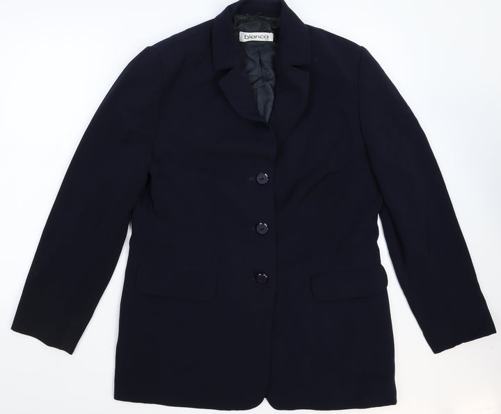 Bianca Womens Blue   Jacket Suit Jacket Size 14