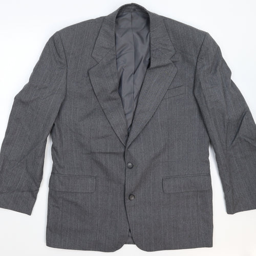 Dunn & Co Mens Grey Striped  Jacket Suit Jacket Size 42