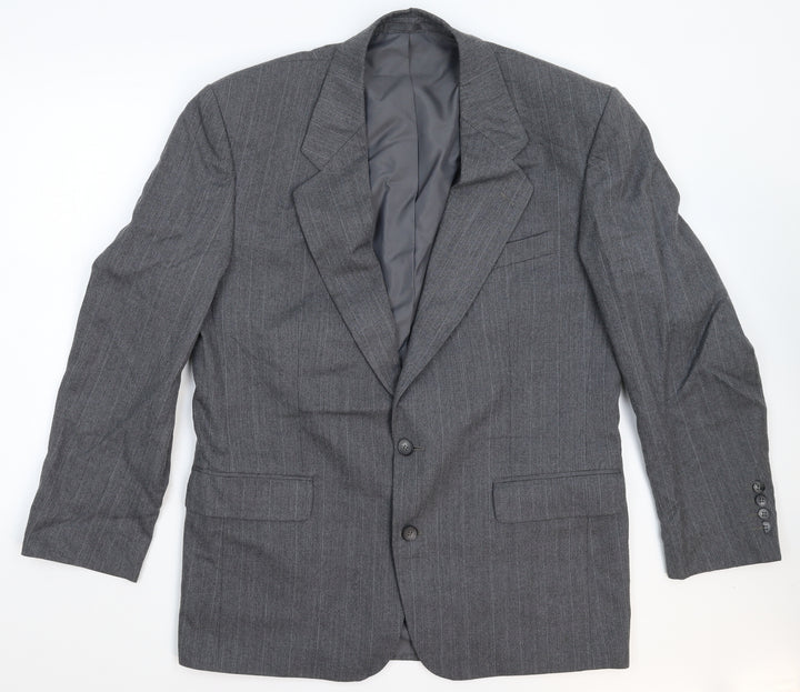 Dunn & Co Mens Grey Striped Jacket Suit Jacket Size 42