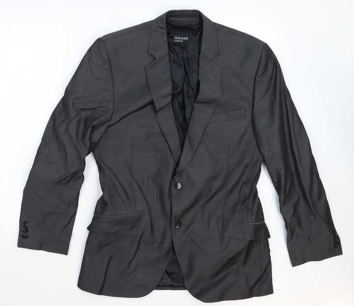 Gibson Mens Silver   Jacket Suit Jacket Size 38