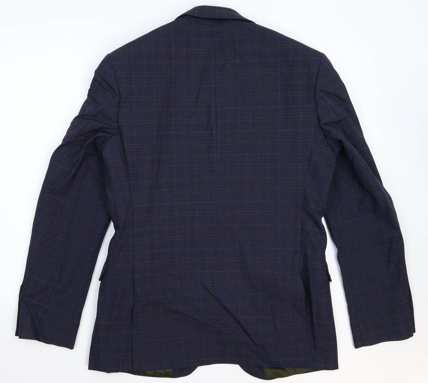 Racing Green Mens Blue Check  Jacket Suit Jacket Size 40