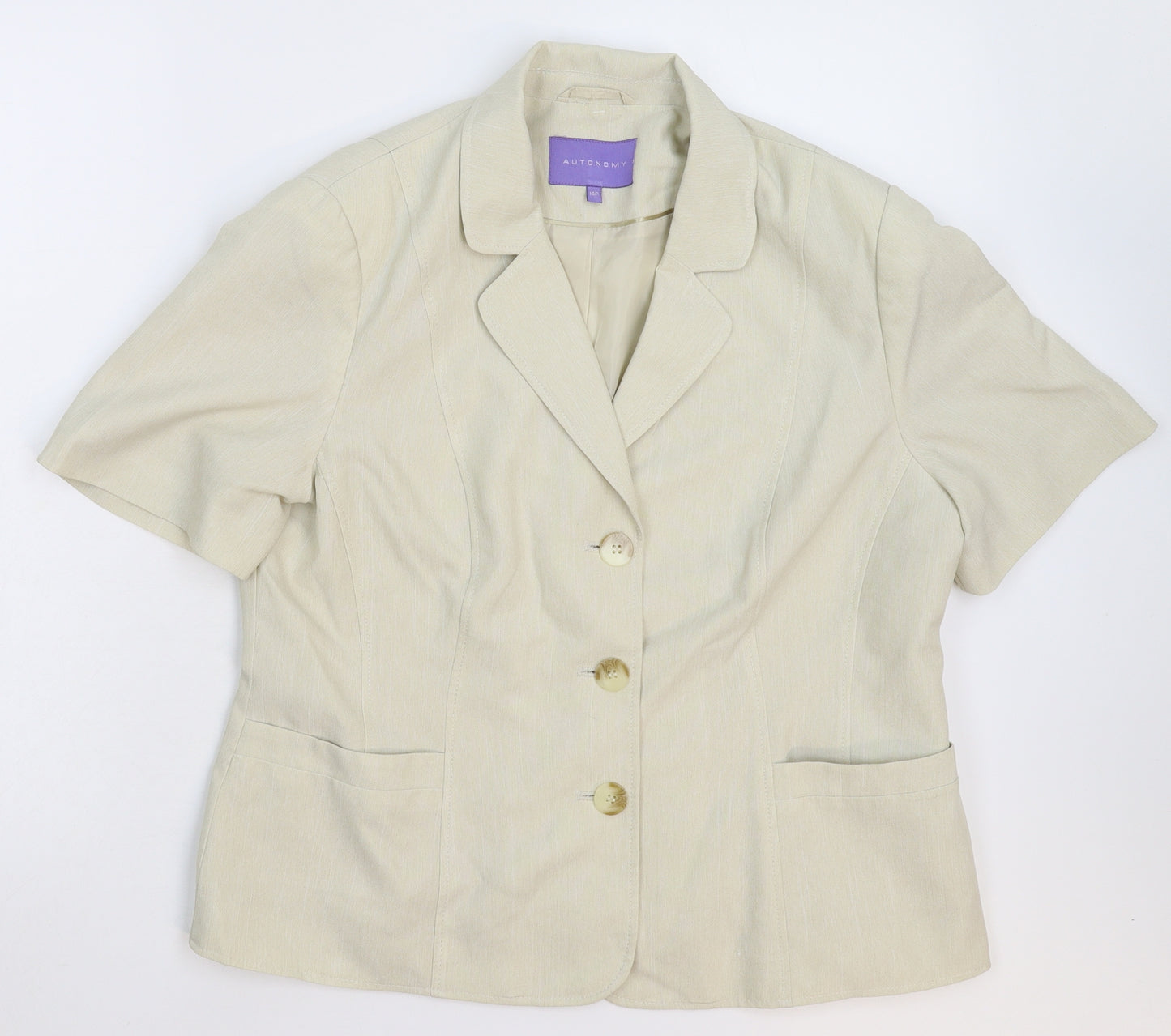 Autonomy Womens Beige   Jacket Suit Jacket Size 16