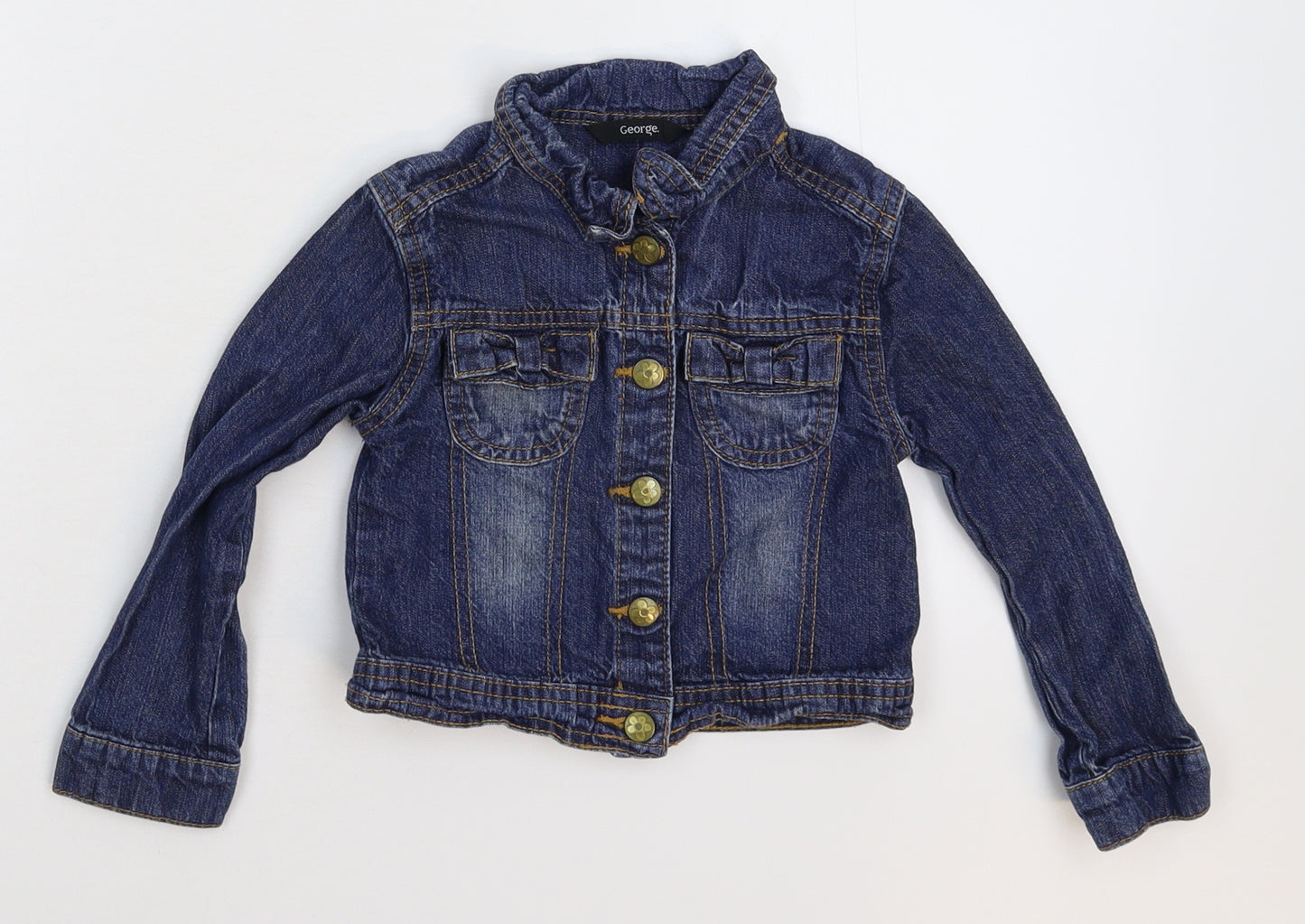 George Girls Blue  Denim Jacket  Size 3-4 Years