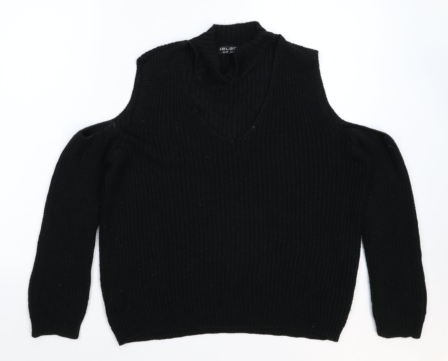 Select Womens Black  Knit Pullover Jumper Size 14
