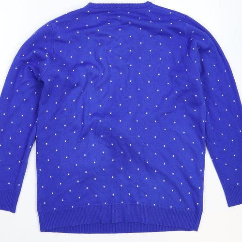 Saxnet Mens Blue  Knit Pullover Jumper Size S  - Christmas