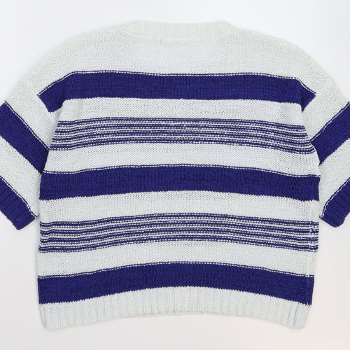 South Womens Multicoloured Striped Knit Pullover Jumper Size 14