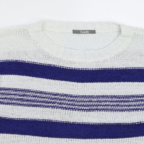 South Womens Multicoloured Striped Knit Pullover Jumper Size 14