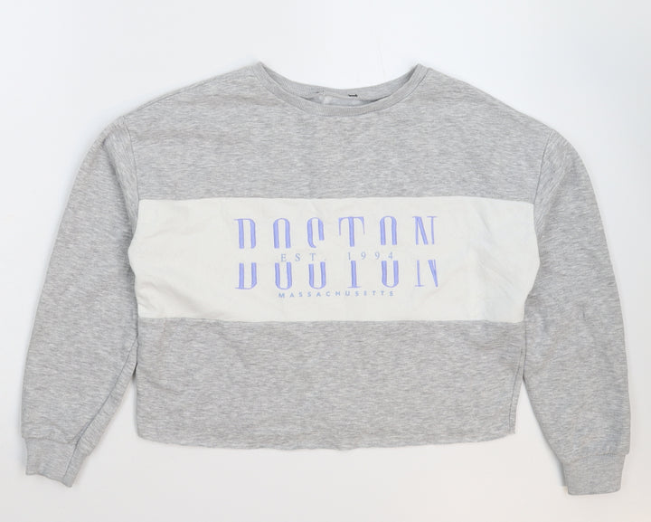 New Look Girls Grey   Pullover Sweatshirt Size 12-13 Years
