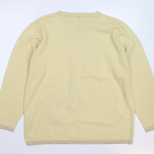 Bonmarché Womens Beige Floral Knit Pullover Jumper Size XL