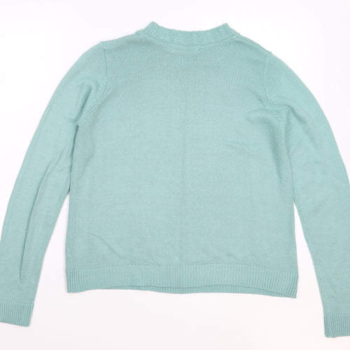 EWM Womens Green  Knit Pullover Jumper Size 12