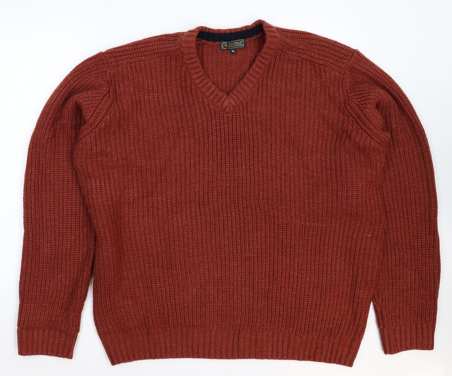 PG Field Mens Brown  Knit Pullover Jumper Size XL