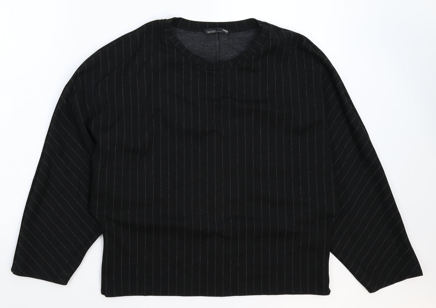 Zara Womens Black Striped  Pullover Jumper Size L