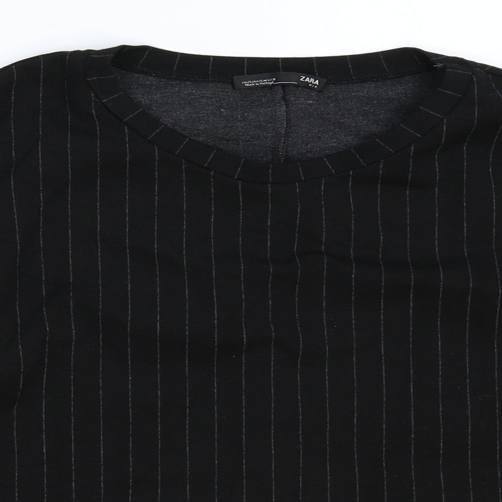 Zara Womens Black Striped  Pullover Jumper Size L