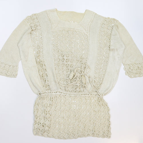 Preworn Womens Beige  Knit Pullover Jumper Size XL