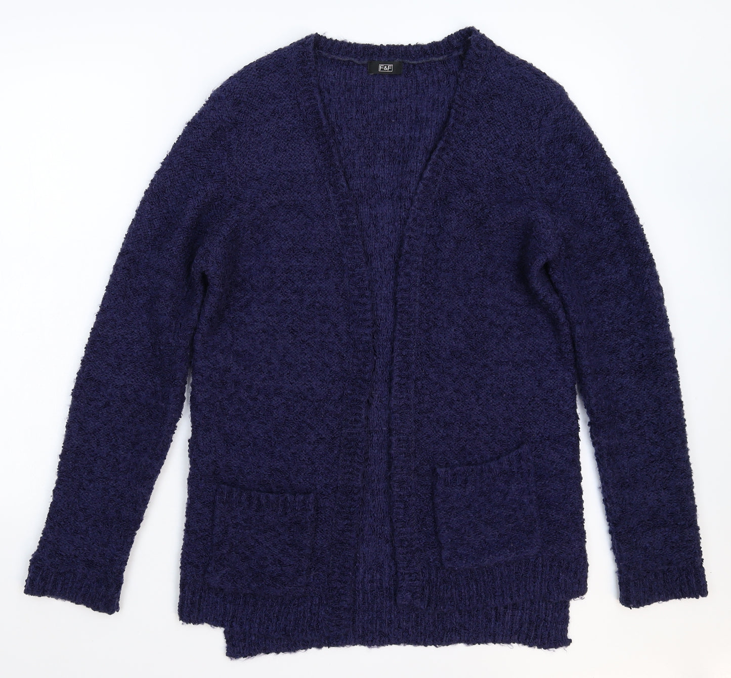 F&F Womens Blue  Knit Cardigan Jumper Size 12