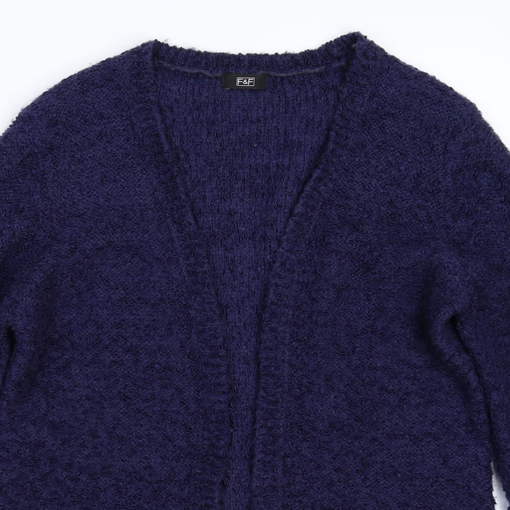 F&F Womens Blue  Knit Cardigan Jumper Size 12
