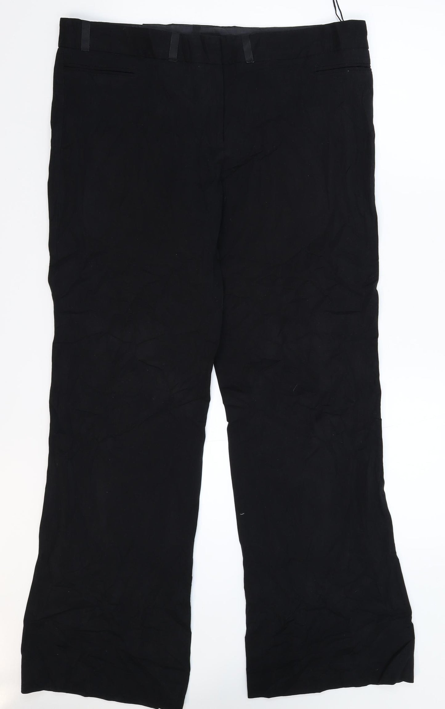 Preworn Womens Black   Trousers  Size 16 L32 in