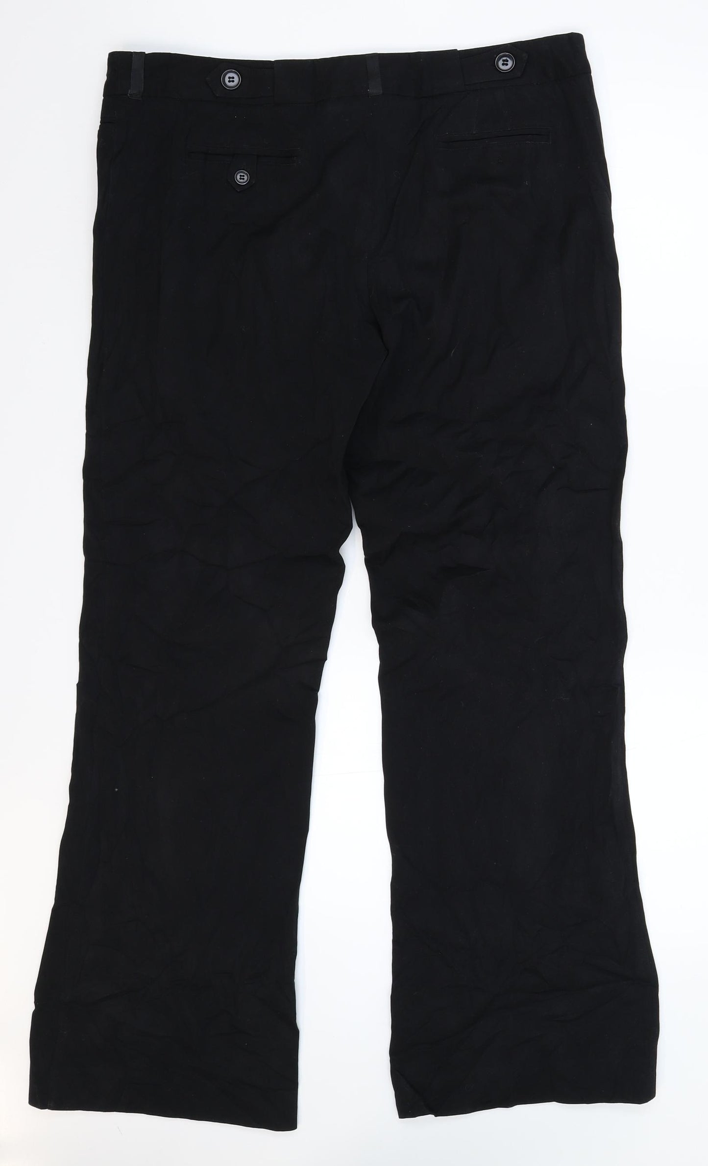 Preworn Womens Black   Trousers  Size 16 L32 in