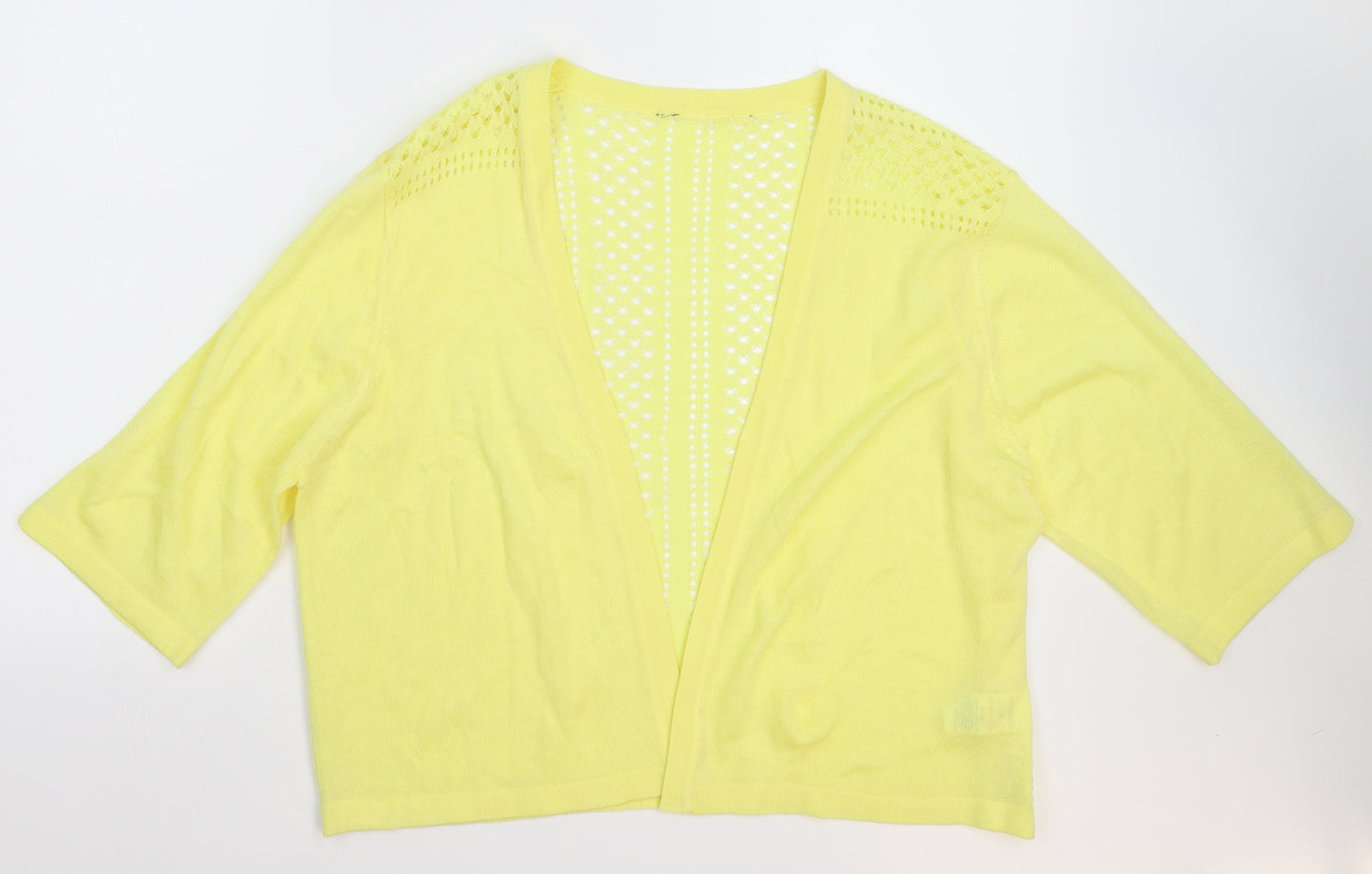 Peacocks Womens Yellow  Knit Cardigan Jumper Size 22