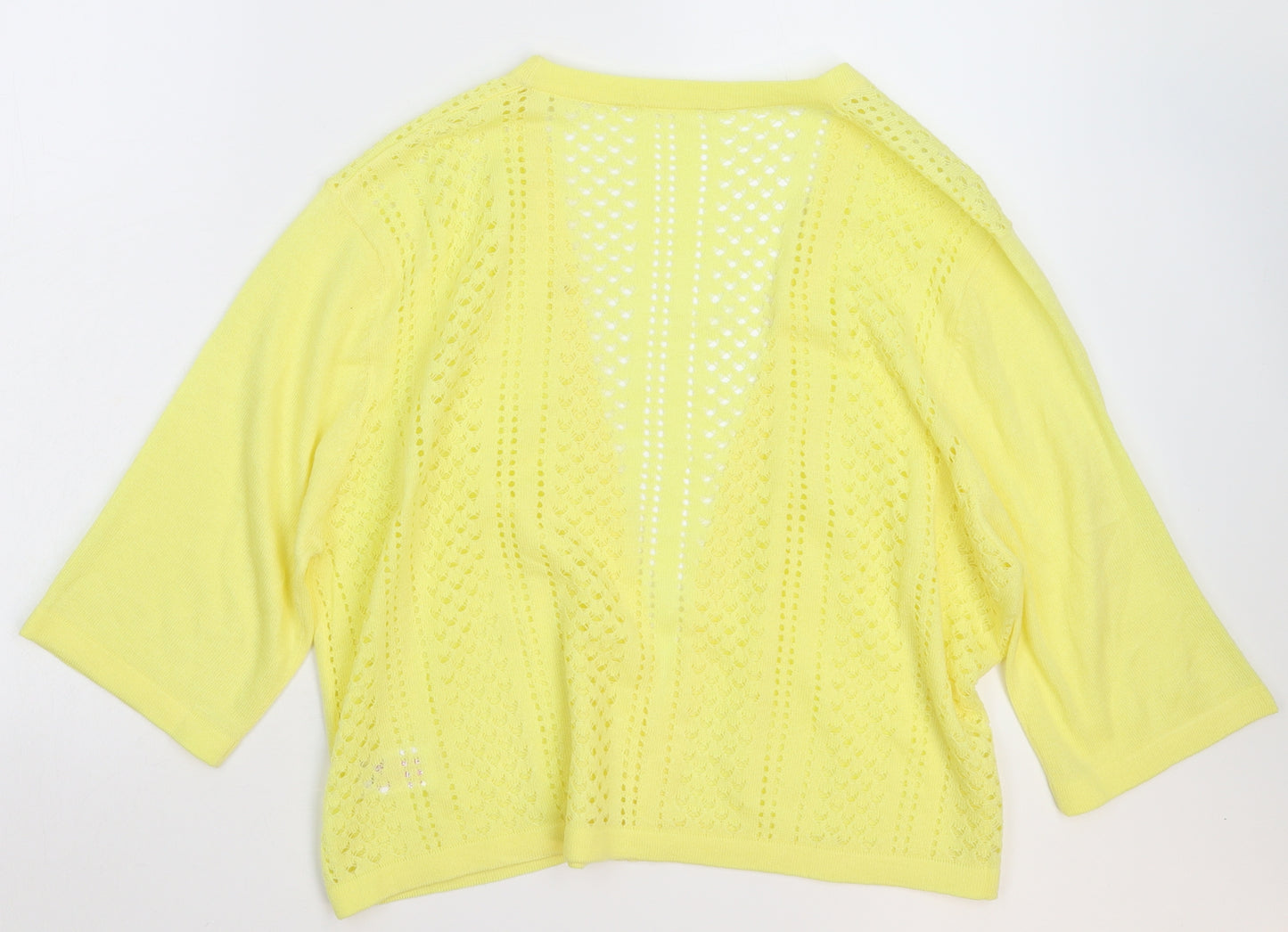 Peacocks Womens Yellow  Knit Cardigan Jumper Size 22