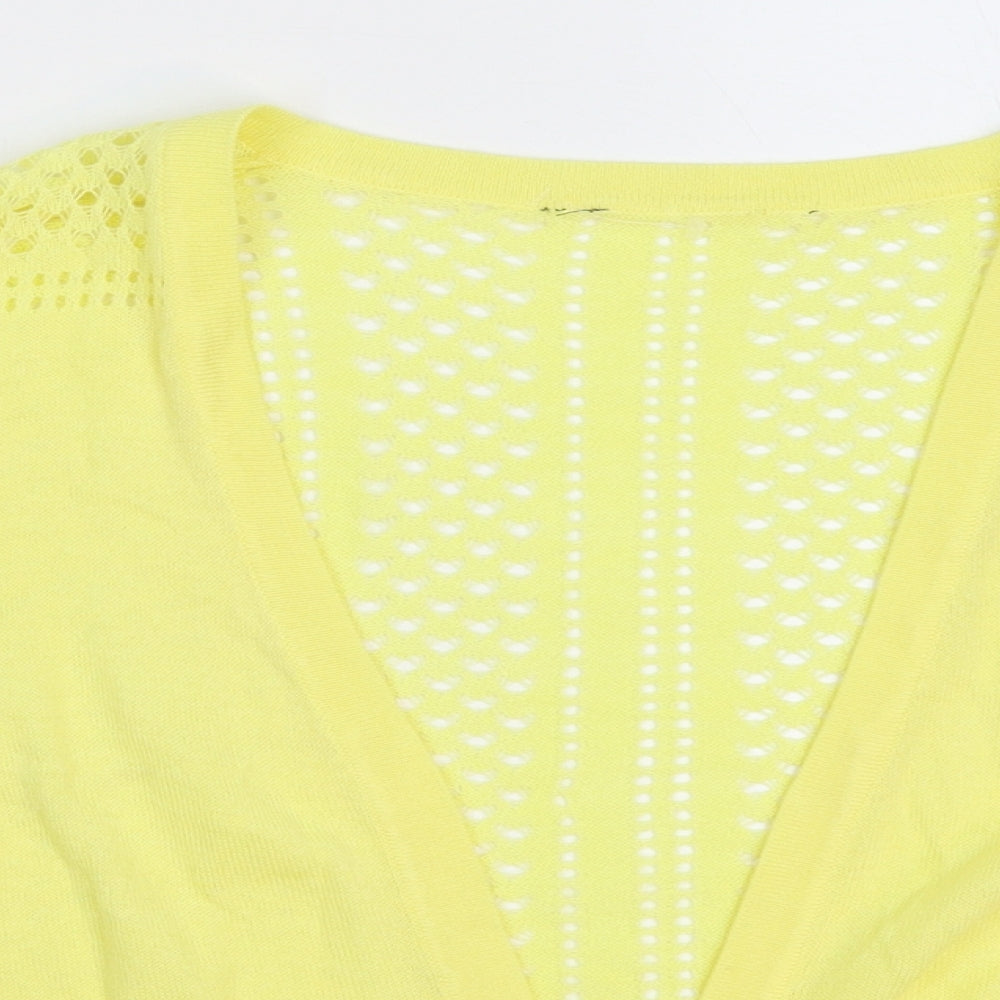 Peacocks Womens Yellow  Knit Cardigan Jumper Size 22