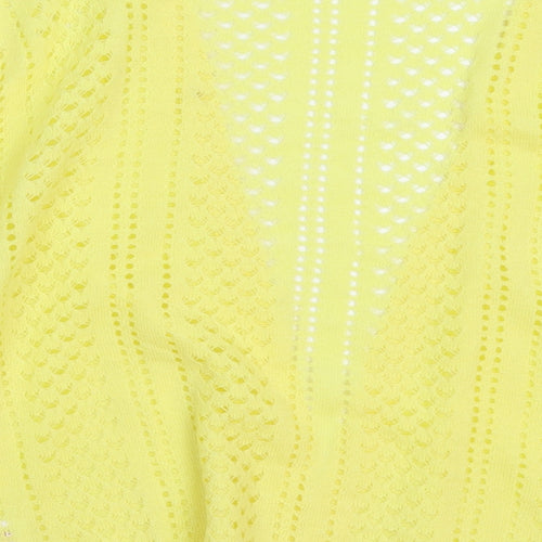 Peacocks Womens Yellow  Knit Cardigan Jumper Size 22