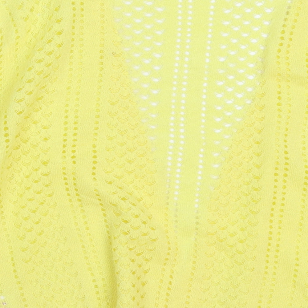 Peacocks Womens Yellow  Knit Cardigan Jumper Size 22