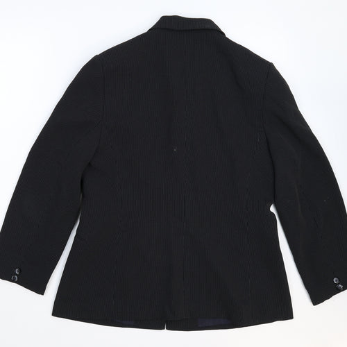 Planet Womens Black Striped  Jacket Suit Jacket Size 12