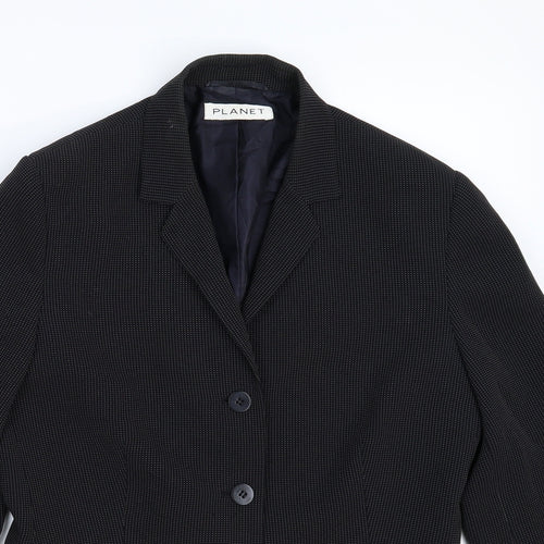 Planet Womens Black Striped  Jacket Suit Jacket Size 12