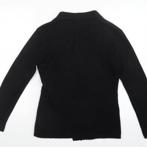 Preworn Womens Black  Knit Cardigan Jumper Size M